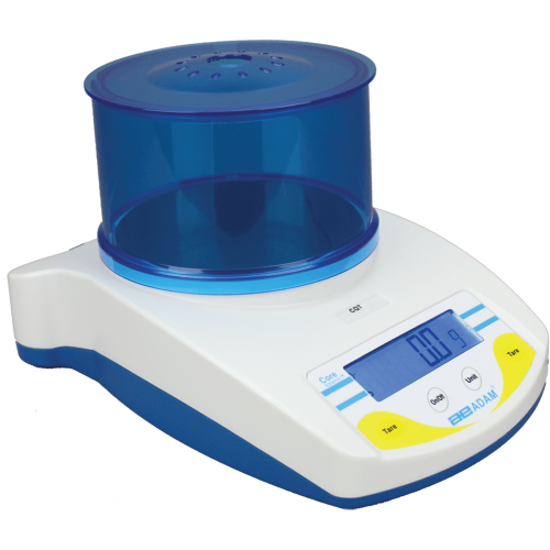 Adam Equipment Core Portable Compact Balances with Draft Shield, 1500 g Capacity, 0.1 g Readability, 120 mm Diameter Pan Size - CQT 1501 - Click Image to Close